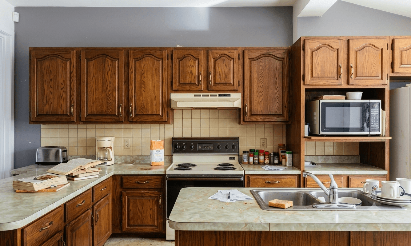 Cocina antes de la reforma en Zaragoza